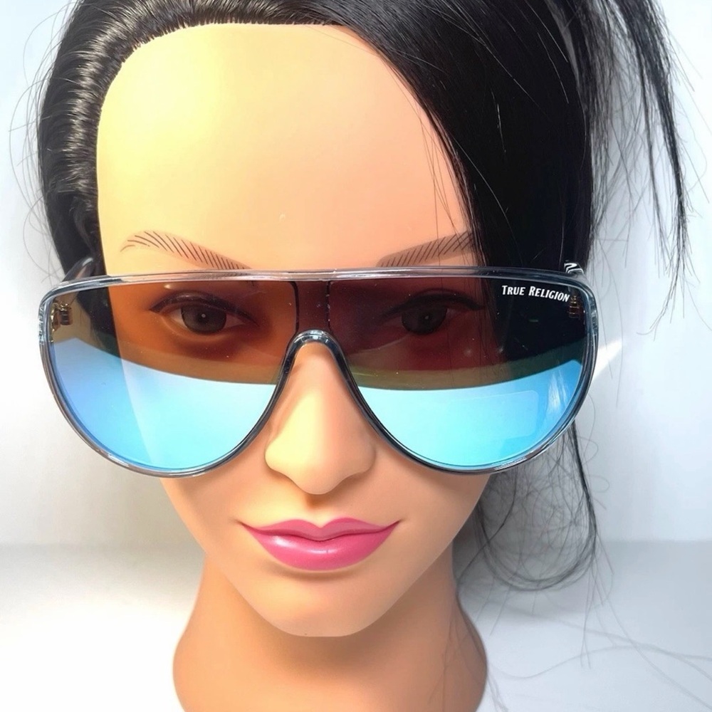 True Religion Blue and Orange Aviator Sunglasses